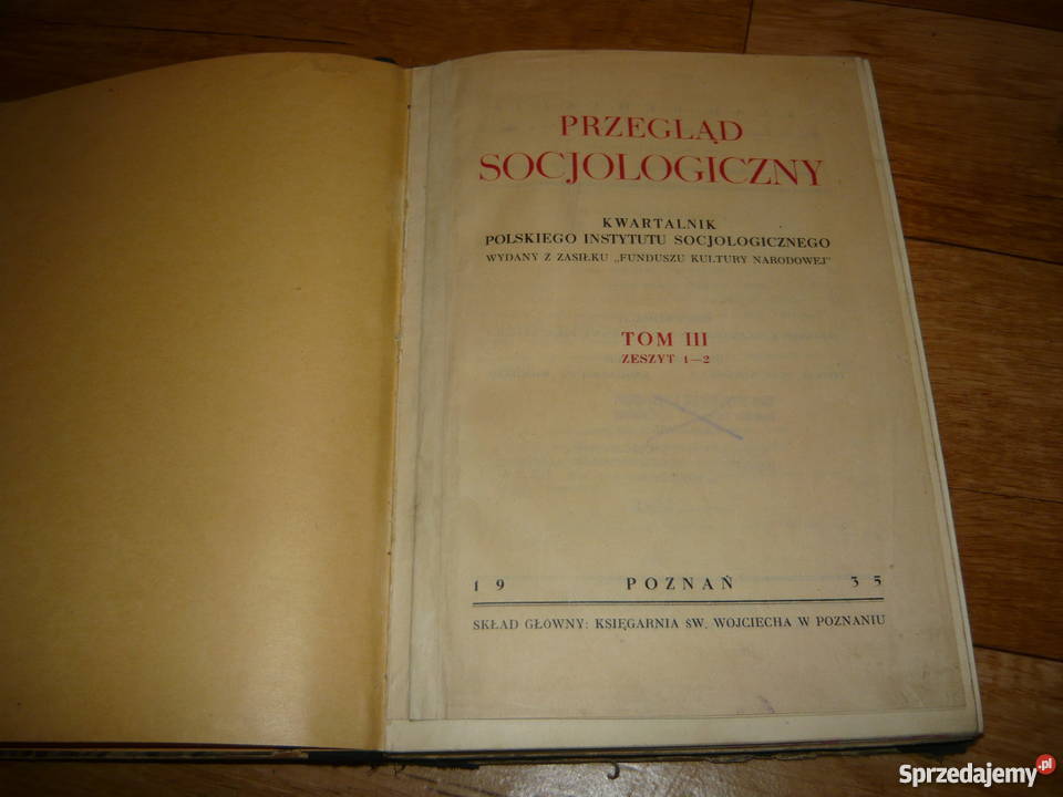 Przegląd socjologiczny Tom 3 1935 Nowy Sącz
