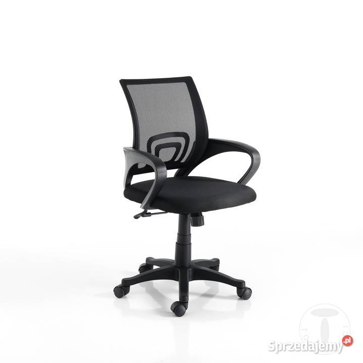 nowy duży fotel biurowy krzesło obrotowe kółka czarny