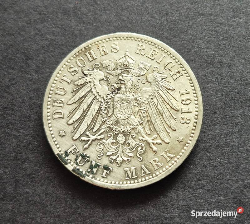 1 NIEMCY CESARSTWO srebro 5 Marek 1913 r