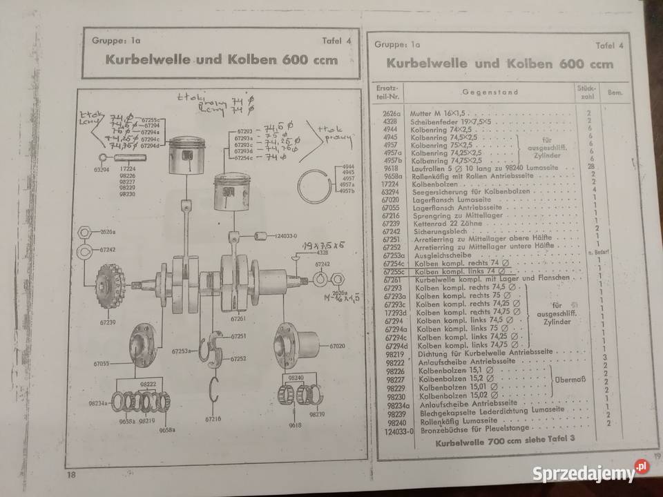 DKW Ersatzteilliste 62 F8 1939 śląskie Tychy