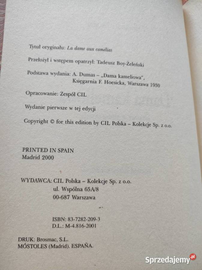 Dama kameliowa Aleksandr Dumas kolekcjonerskie Pozostałe Kielce