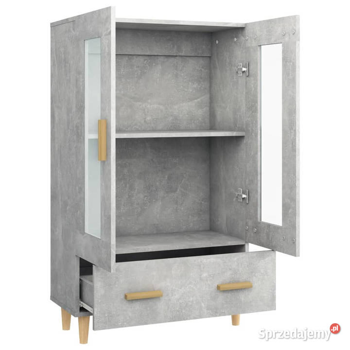 Wysoka szafka szarość betonu 70x31x115 WM812550