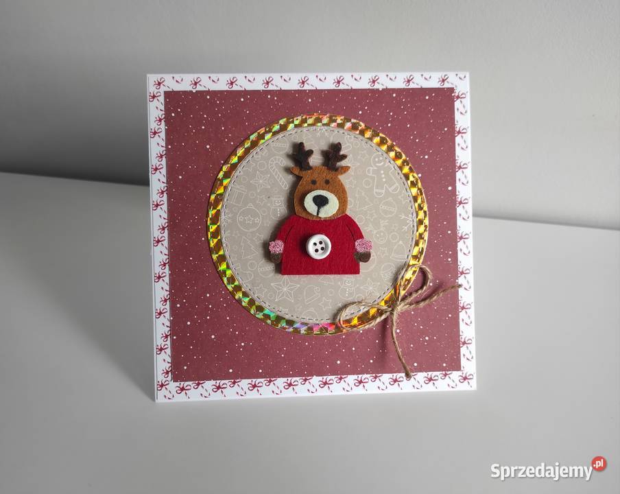 Kartka ręcznie robiona na Święta Bożego Łódź