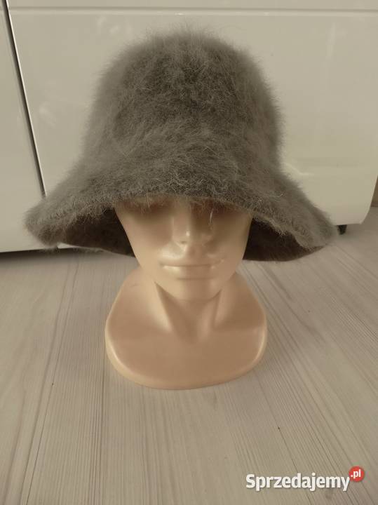 Czapka Kapelusz Bucket 90 Angora Szara Taupe Łomża sprzedam