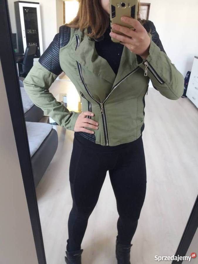 Ramoneska khaki kurtka na wiosnę 36 S Odzież damska Kielce