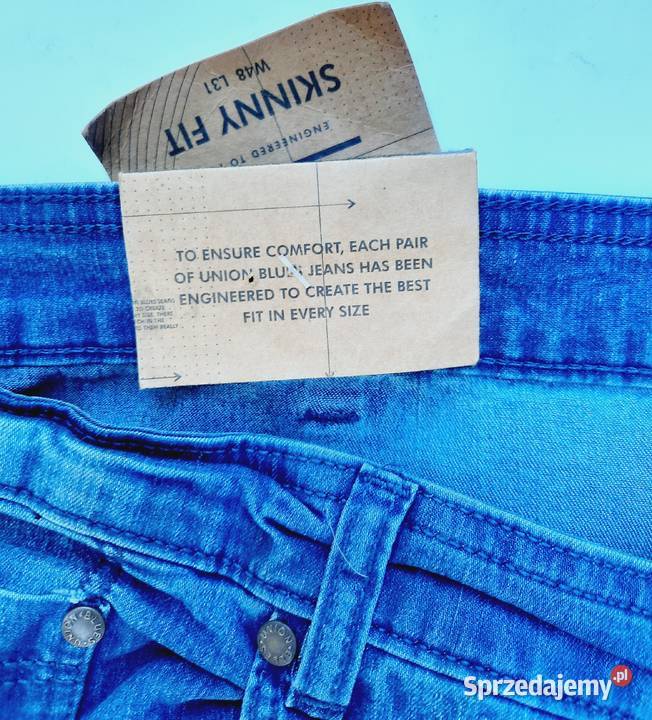 W48 L31 Jeansy męskie Union Blues Skinny Fit śląskie