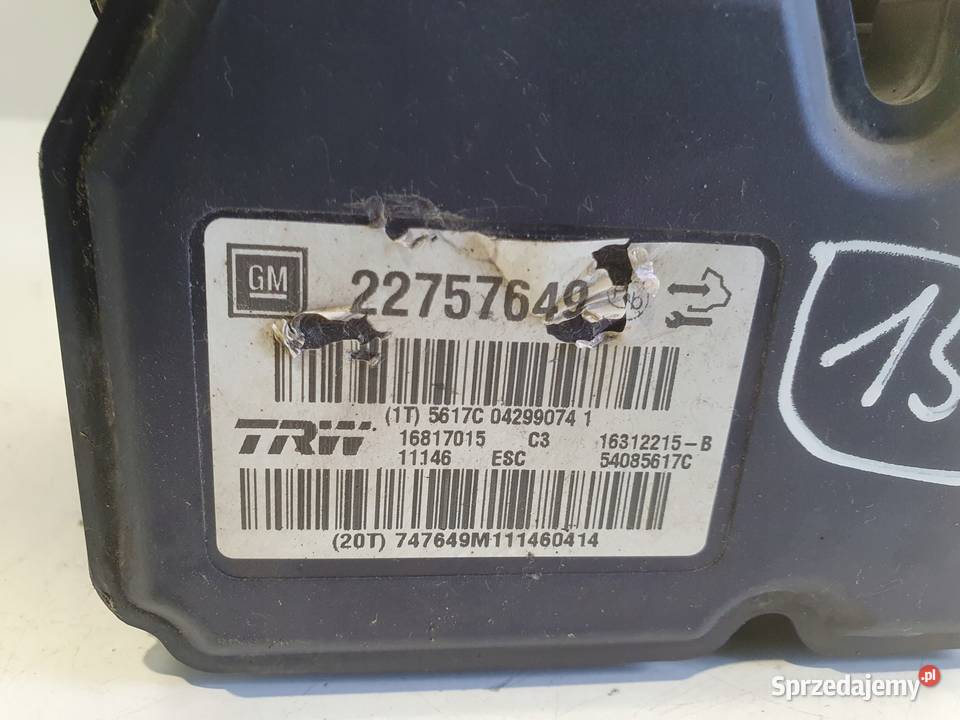 Opel Insignia A 20 CDTI POMPA ABS hamulcowa osobowe Pompy hamulcowe Chełm