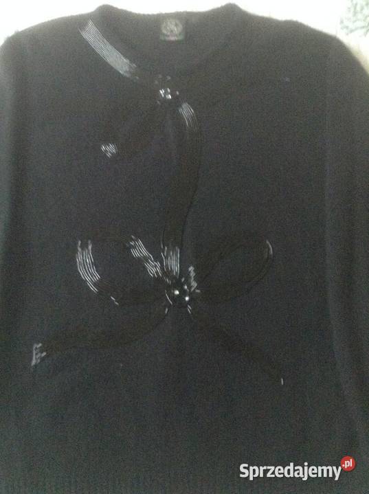 Wieczorowy sweterek damski z ozdobnym haftem L czarny Opole