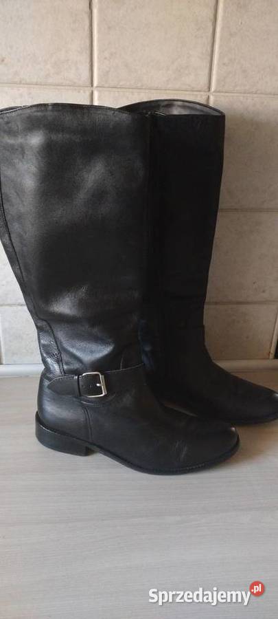 Buty czarne długie z naturalnej skóry skóra Lublin