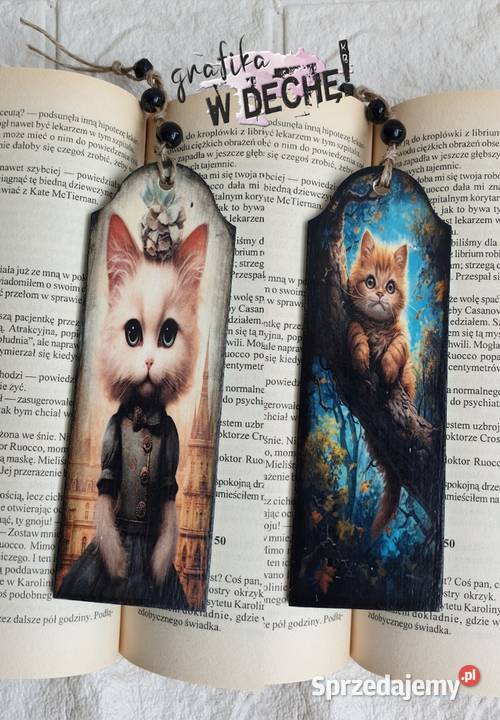 Zakładka do książki zwierzęta sowa kot decoupage Kraków