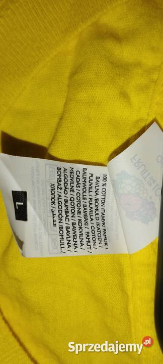 bawełniana koszulka tshirt żółta z napisami r L Zamość