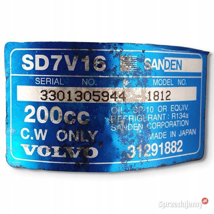 SPRĘŻARKA KLIMATYZACJI Volvo S40 II V50 C30 16 D Kompresory klimatyzacji lubelskie Chełm