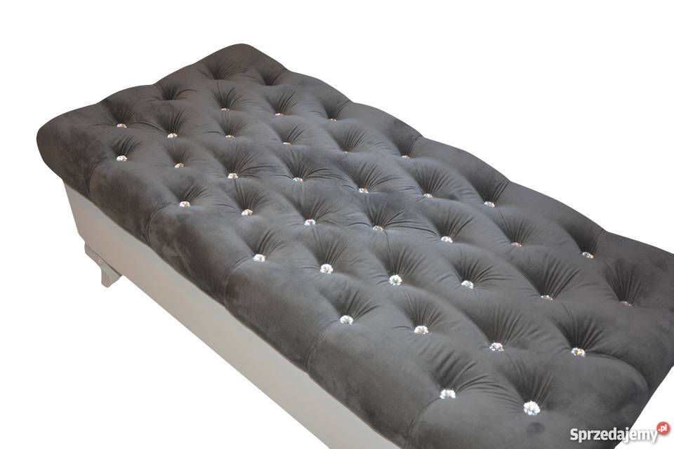 Duża pikowana kryształkami Pufa 120x60 45cm Wrocław