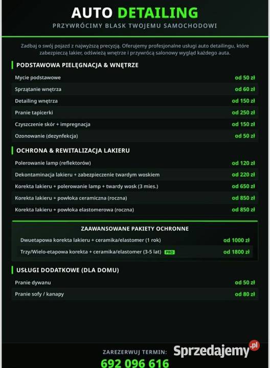 Auto Detailing Korekta Lakieru Pranie Ceramika Kęty sprzedam