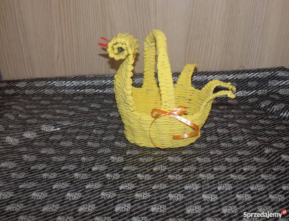 Koszyk kurczak papierowa wiklina odcienie żółtego Lublin sprzedam