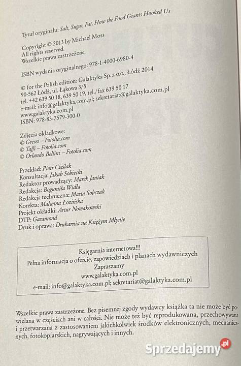 Cukier sól tłuszcz uzależniają nas koncerny Poznań