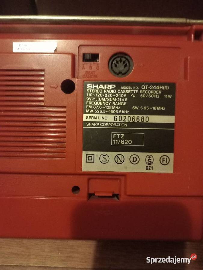 Radiomagnetofon Sharp qt 244 HR Łódź