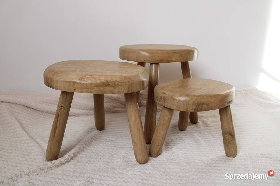 Dębowe stołeczki kwietniki Stołki i taborety Zarszyn