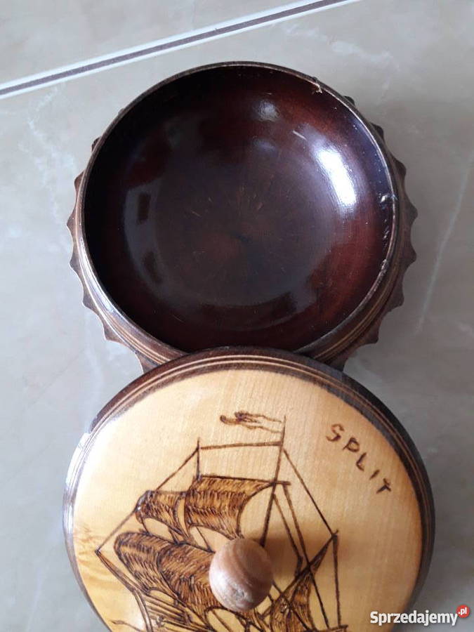 Stara drewniana szkatułka na biżuterię Rękodzieło Janów Lubelski sprzedam