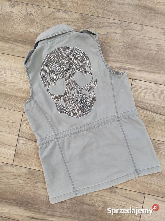 Szara jeansowa kamizelka River Island Vintage Jasło sprzedam