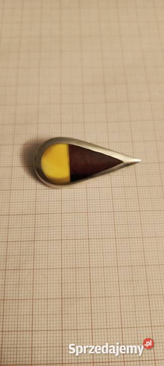 Broszka Bursztyn Vintage Białystok