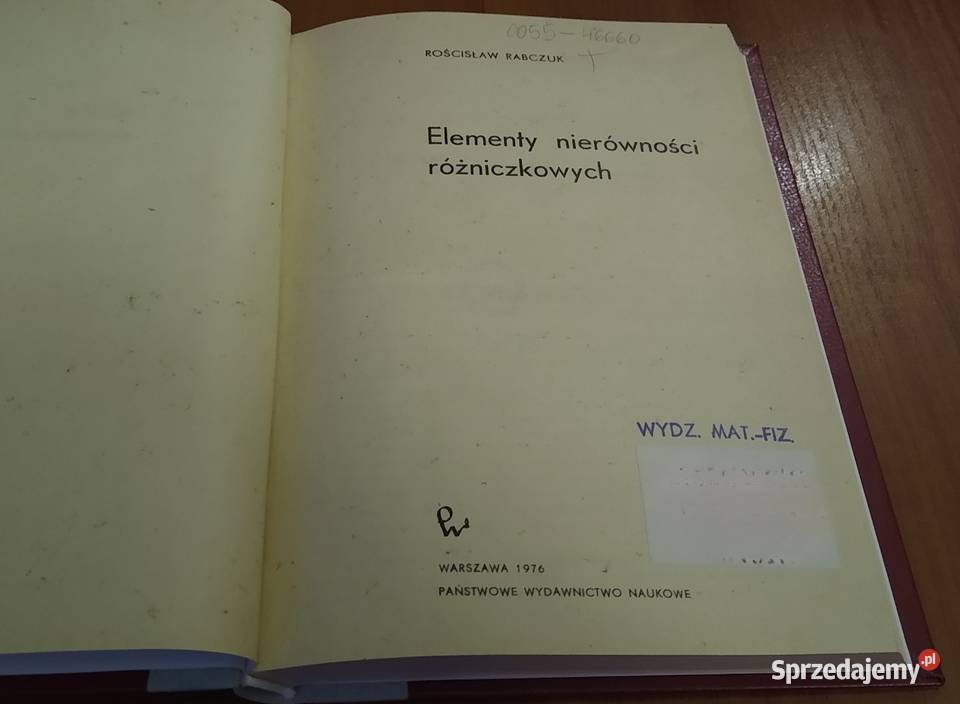 Elementy nierówności różniczkowych Rościsław Gdańsk sprzedam