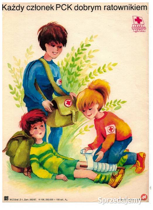 Plakat PCK młodzież PRL oryginalny 1987 Joanna