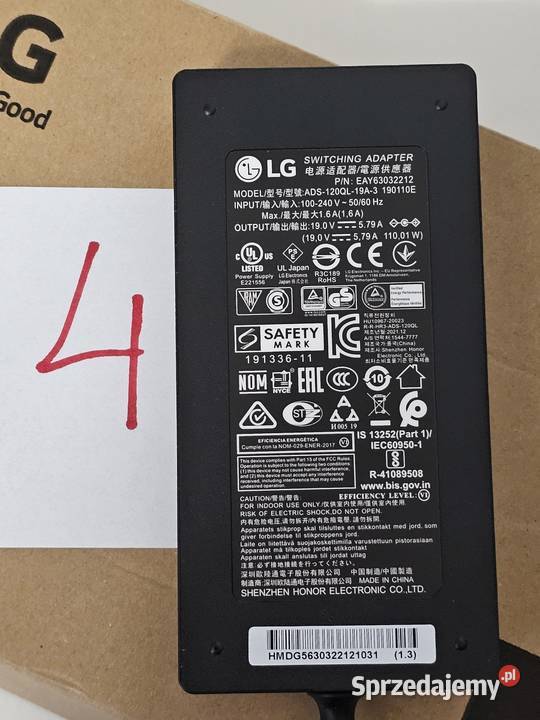 ZESTAW Zasilacz LG ADS120QL19A3 19V 579A Części i akcesoria Wrocław