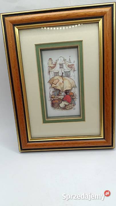 Obraz w ramie szkłem decoupage Targ lubelskie Zamość sprzedam