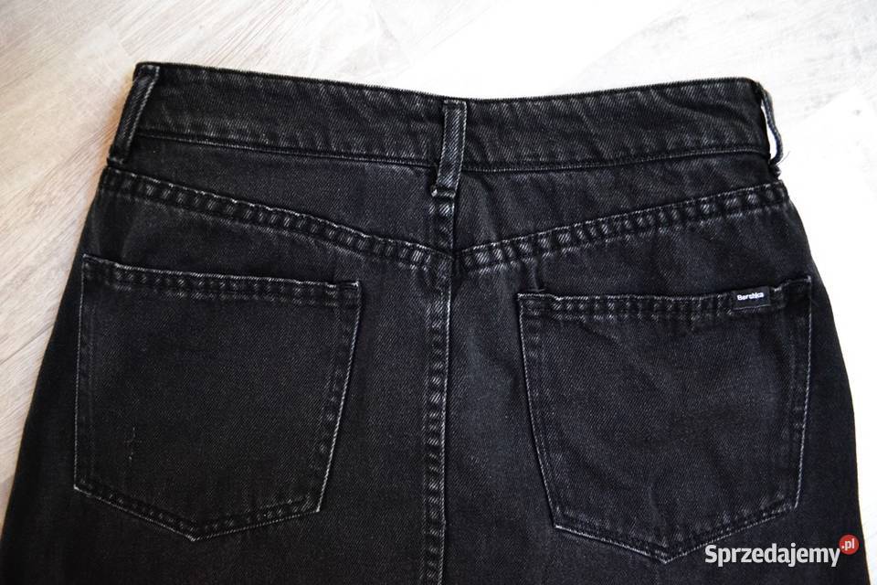 Bershka spódniczka jeansowa czarna lampasy M Spódnice i sukienki mazowieckie Warszawa