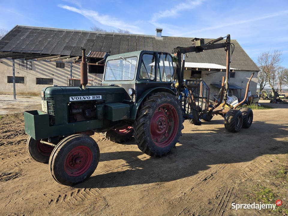 Zestaw zrywkowy ciągnik VOLVO BM przyczepa leśna Litwinki