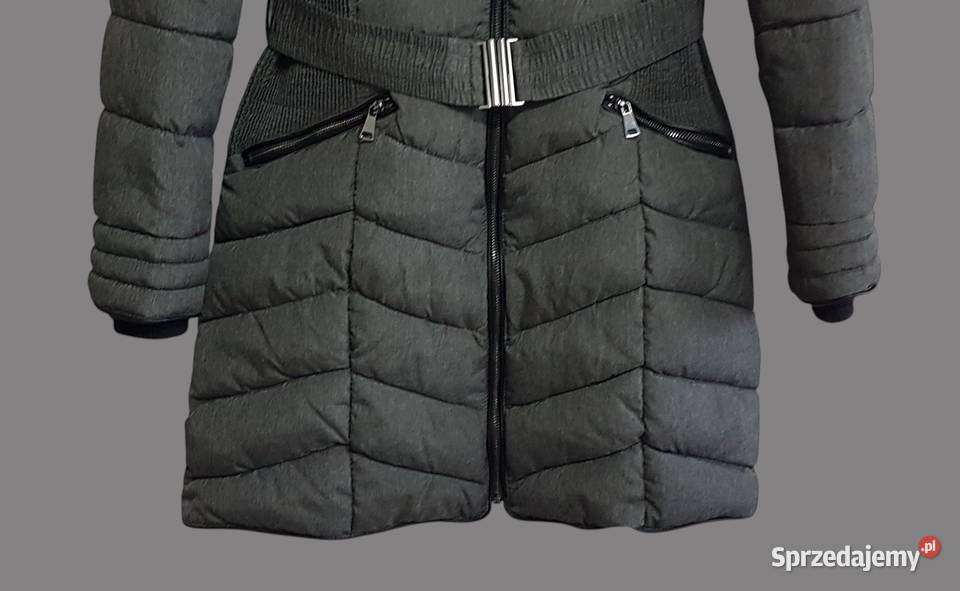 Damska kurtka zimowa ciemno szara z kapturem i Chrzanów
