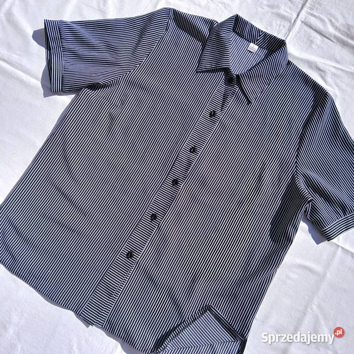 Elegancka koszula czarno biała Paski 40 42 krótki małopolskie Nowy Sącz