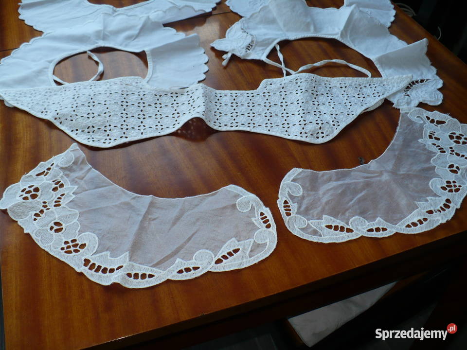 kołnierzyki zrobione haftem rchelie 9 sztuk