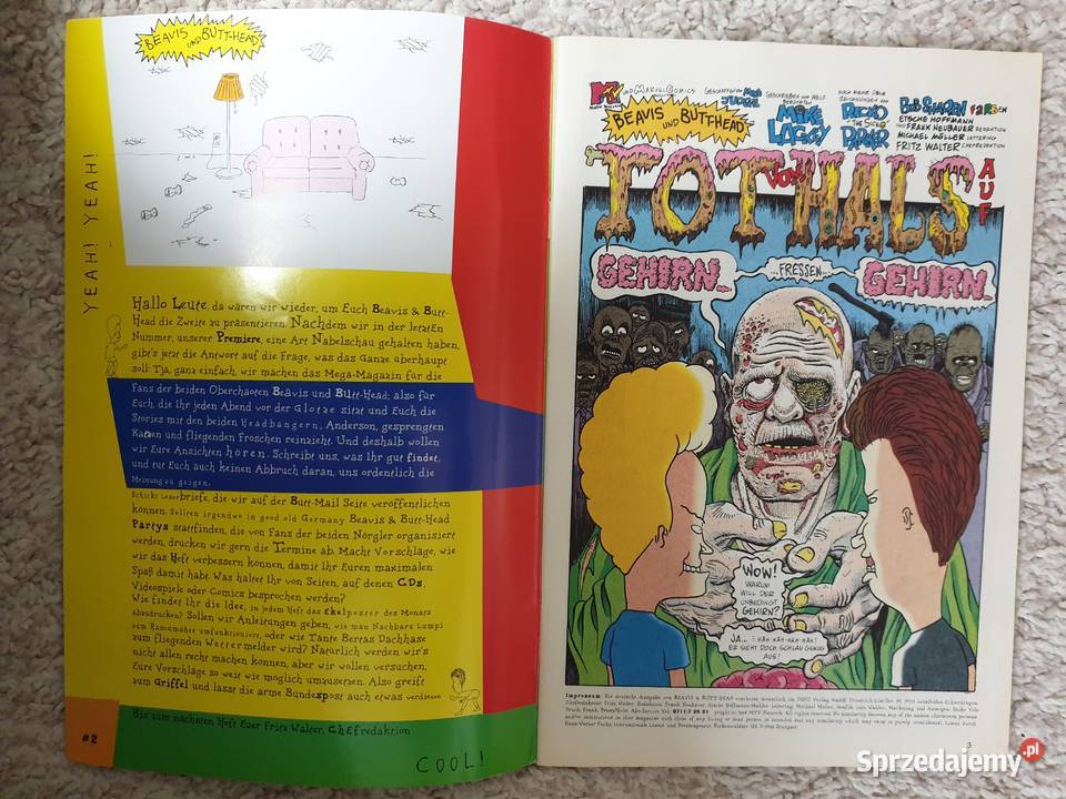 Beavis und ButtHead komiks z plakatem 1994 Gdynia