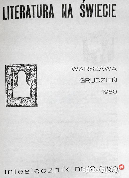 Literatura na świecie 12 116 1980 Chełm