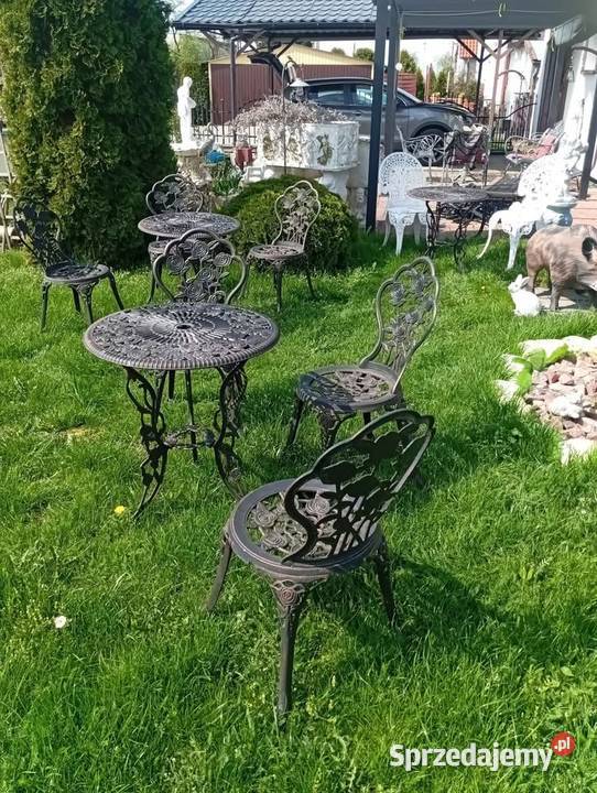 Zestaw ozdobnych mebli ogrodowych z aluminium Podławki