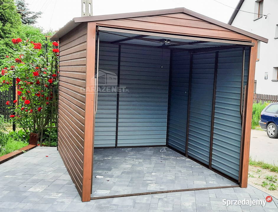 GARAŻ BLASZANY 3m x 5m DWUSPAD BRAMA UCHYLNA Łapanów