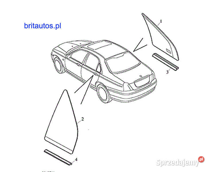ROVER 75 SZYBA DRZWI PASAŻERA LEWY TYŁ ORYGINAŁ