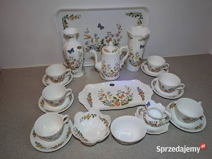 ZESTAW KAWAHERBATA Porcelana Aynsley Garden 21 Porcelana i szkło Piła sprzedam