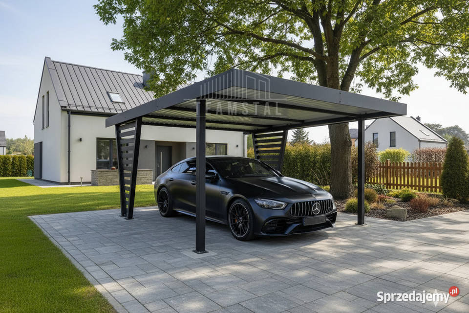 Carport V PREMIUM 4x5m Wypełnienie panelami warmińsko-mazurskie