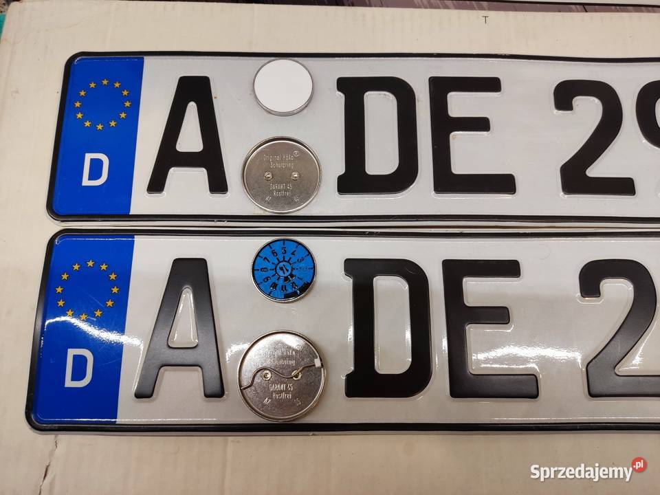 Tablica rejestracyjna Niemcy 2 sztuki ADE295 Głuchołazy