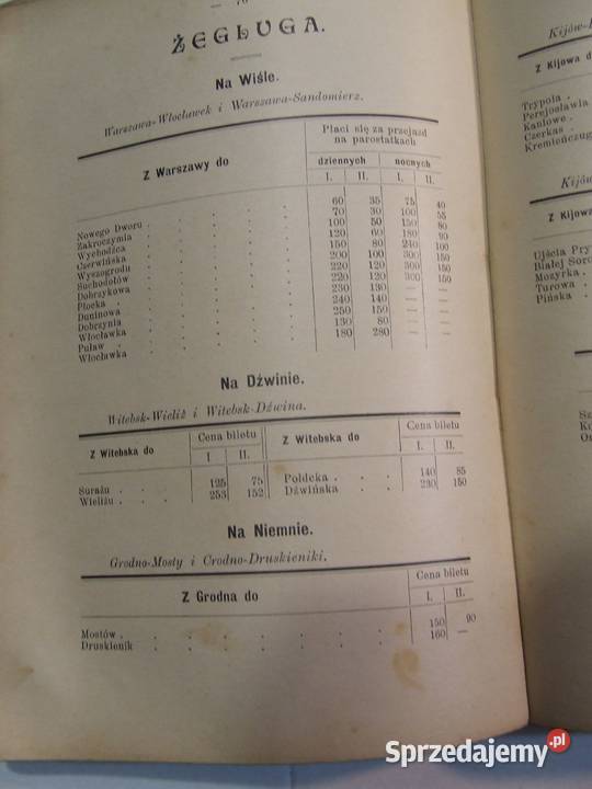 Przedwojenny informator 1910 taryfy ceny biletów śląskie Czeladź