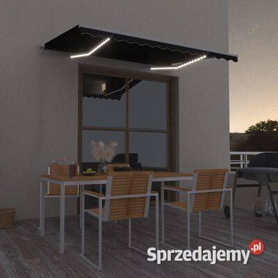 vidaXL Ręcznie zwijana markiza z LED SKU3068864