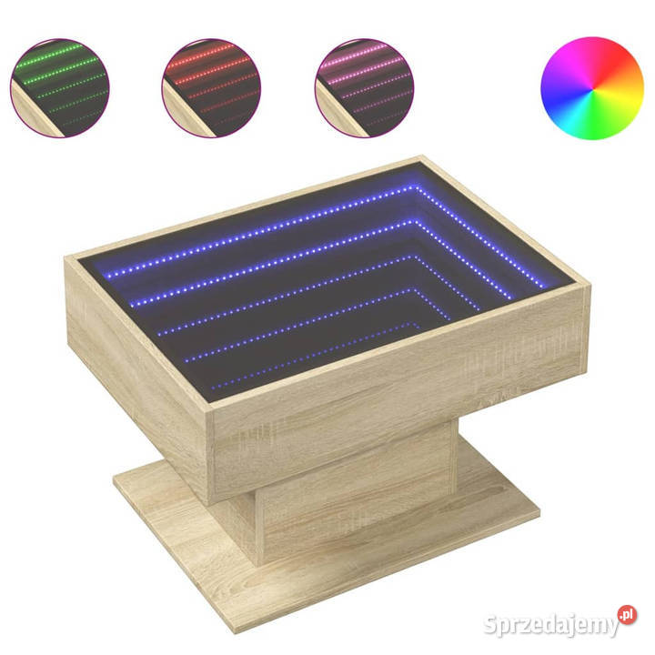 Stolik kawowy z LED dąb sonoma 70x50x45 WM847534 Warszawa