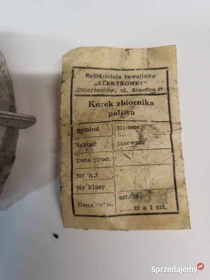 Syrena Warszawa Żuk fabrycznie nowy korek wlewu Rok produkcji 1978