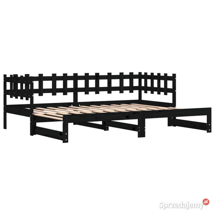 Łóżko rozsuwane czarne 2x90x190 lite drewno 193cm Warszawa sprzedam