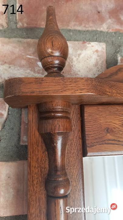 Lustro w dębowej drewnianej ramie z półką Gawroniec sprzedam