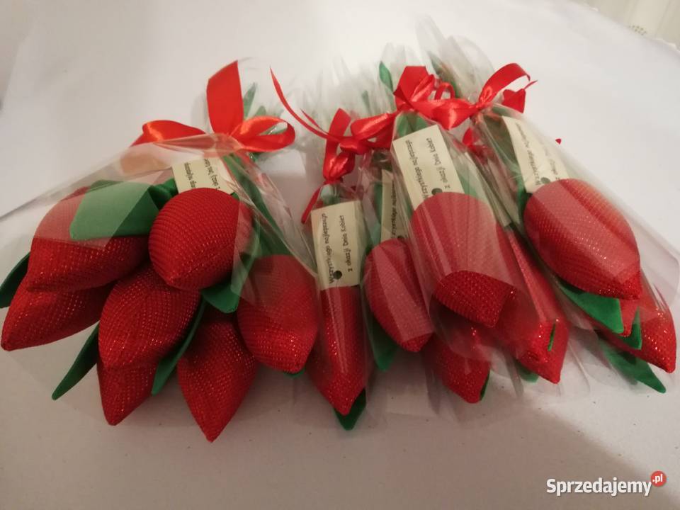 tulipany z materiału na dzień babci urodziny Dekoracje i ozdoby podkarpackie Rakszawa