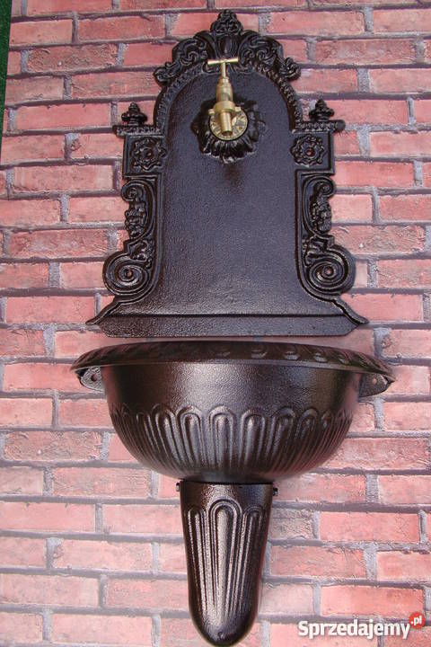 ZLEW PRZYŚCIENNY MIEDŹ ANTYCZNA ŻELIWO Architektura ogrodowa Gołdap